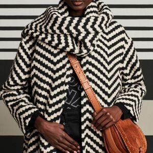 ISO Ted Baker London Jilliya Chevron Twill Knit Scarf Coat
